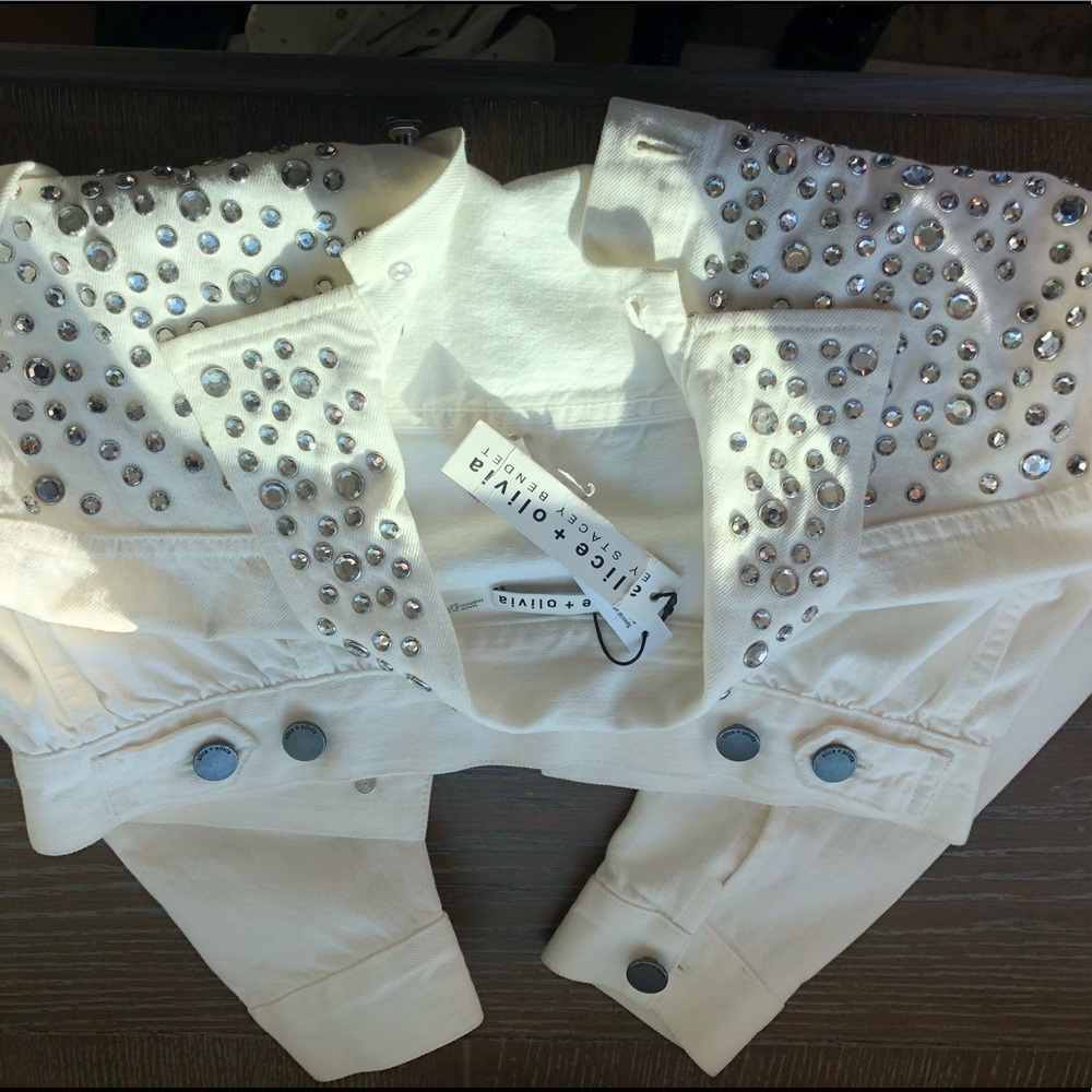 Alice & Olivia White Jean Jacket - Picture 4 of 6
